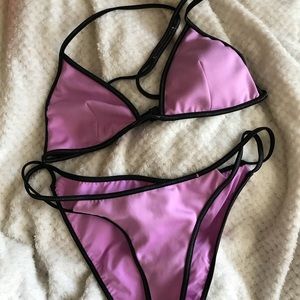 Purple triangle bathing suit